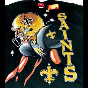 VINTAGE NEW OLD STOCK NEW ORLEANS SAINTS GAME FACE MEGA PRINT SHIRT SIZE MEDIUM